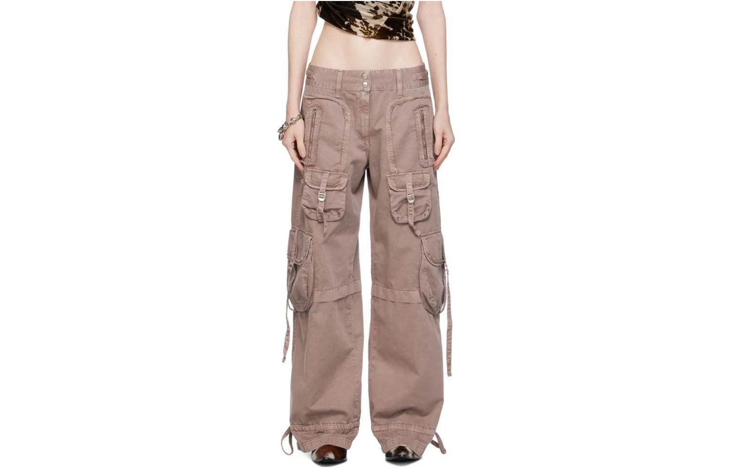 (Women) Acne Studios Solid Purple Casual Workwear Pants Women’s Pastel Lilac. AK0704CTL