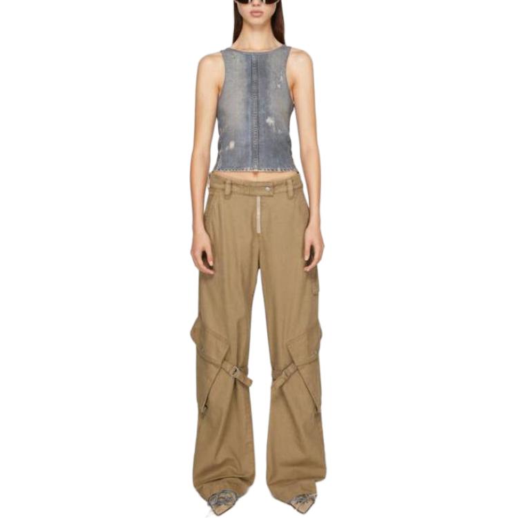 Lookbook (W) Pantalones Cargo Sueltos Acne Studios Solid Zip - Beige Frío. AK0754-AE5