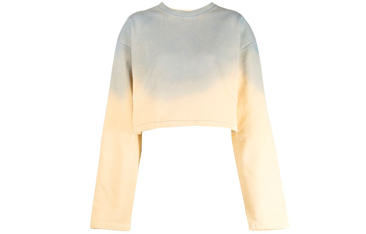 Order (W) Acne Studios 噴漆圓領長袖上衣 藍/黃 AI0085-CN4