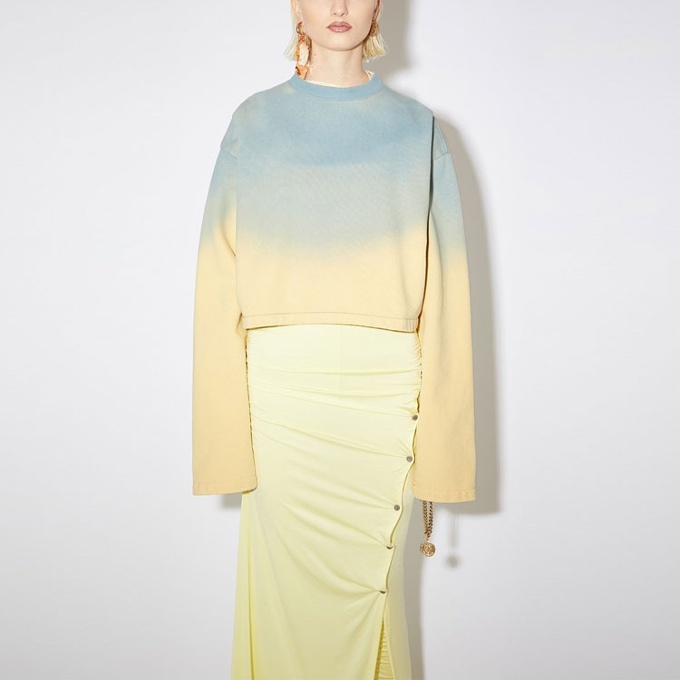 Lookbook (W) Acne Studios 噴漆圓領長袖上衣 藍/黃 AI0085-CN4