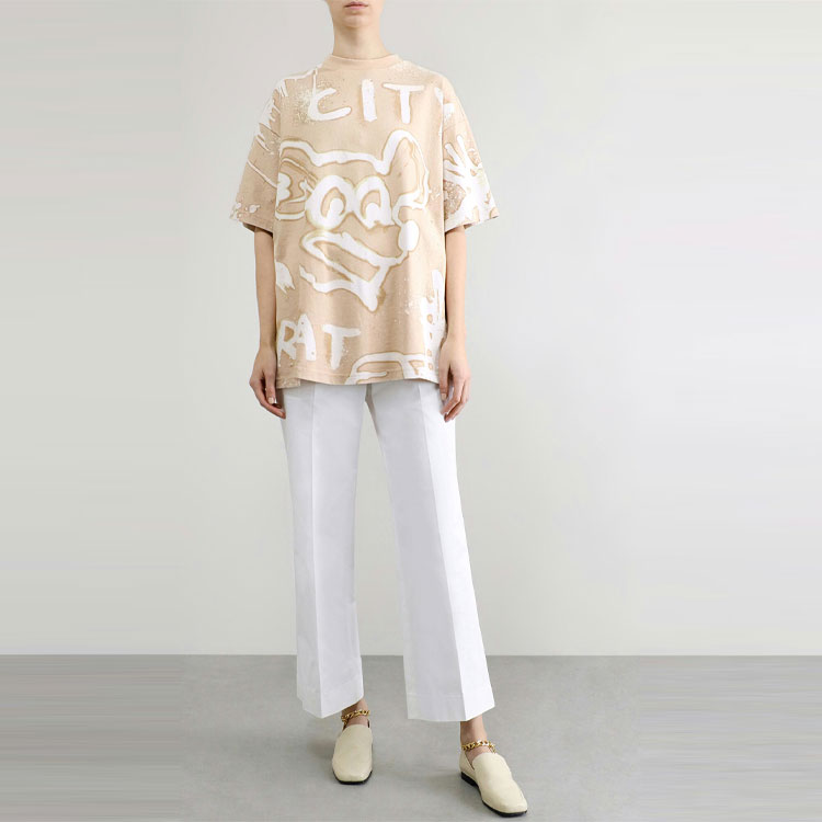 (Women) Acne Studios SS21 Logo Print Crewneck Short Sleeve T-Shirt Light Brown AL0207-ECRU 圖 4