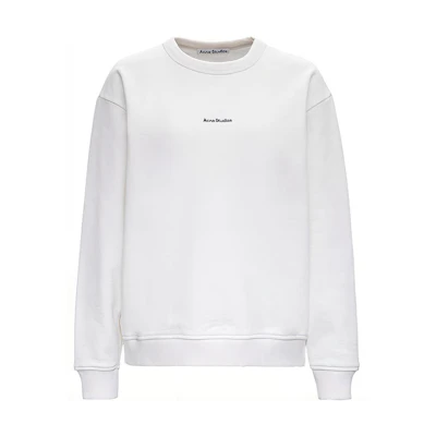 (Women) Acne Studios SS21 Loose Fit Cotton Sweatshirt White AI0067-183