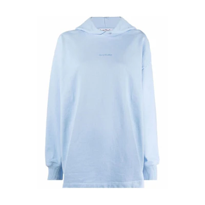 (Women) Acne Studios SS21 Pullover Sweatshirt Light Blue Front Logo AI0083-AAS