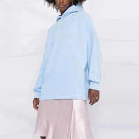 Details for (Women) Acne Studios SS21 Pullover Sweatshirt Light Blue Front Logo AI0083-AAS