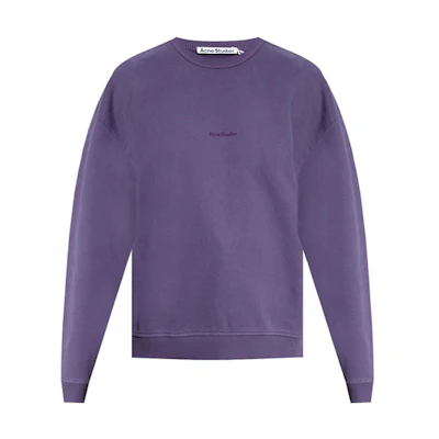 (Women) Acne Studios SS21 Purple Logo Crewneck Long-Sleeve Sweatshirt Women’s AI0067-ADA