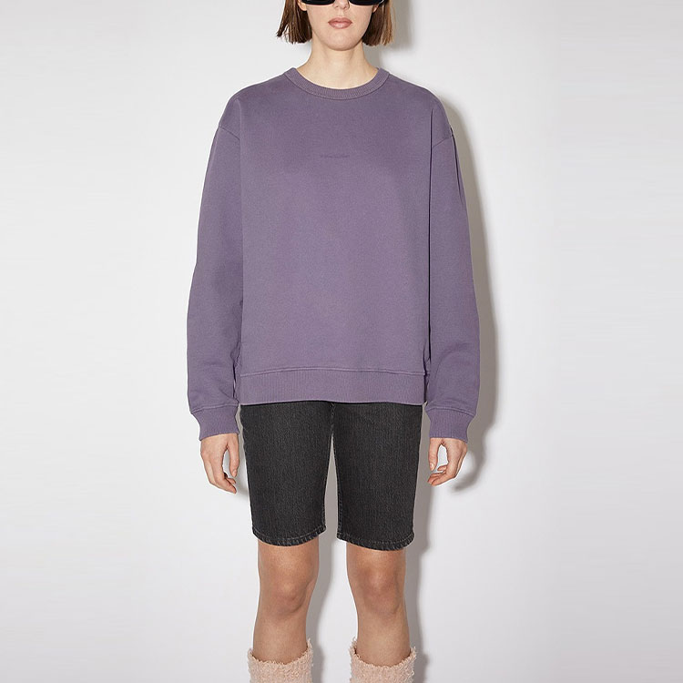 (Women) Acne Studios SS21 Purple Logo Crewneck Long-Sleeve Sweatshirt Women’s AI0067-ADA 圖 3