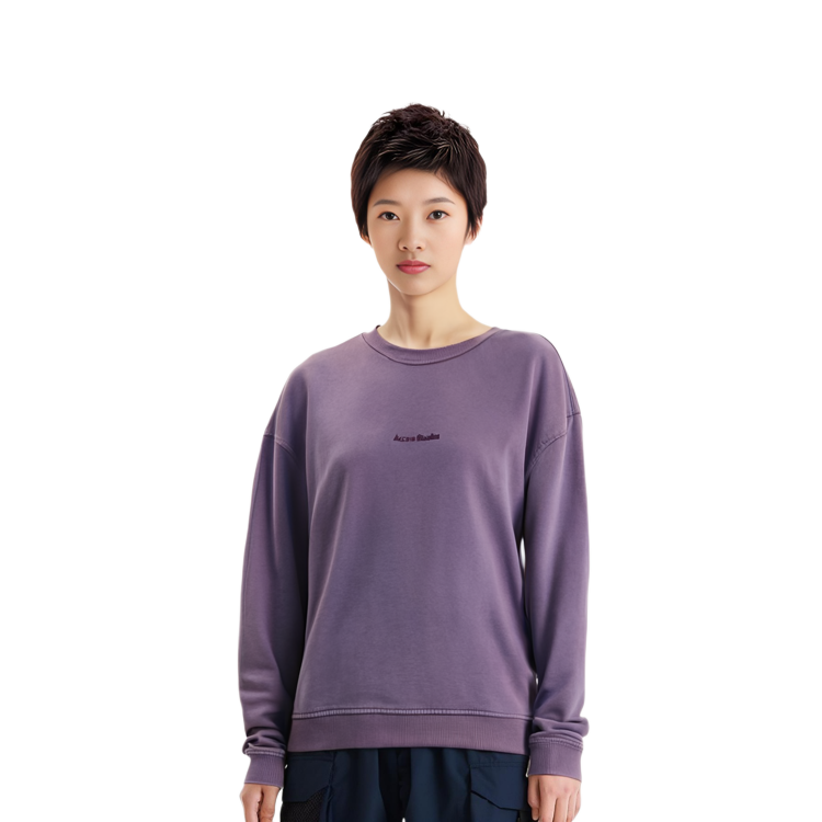 (Women) Acne Studios SS21 Purple Logo Crewneck Long-Sleeve Sweatshirt Women’s AI0067-ADA 圖 5