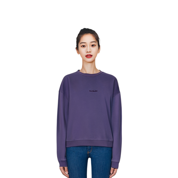 (Women) Acne Studios SS21 Purple Logo Crewneck Long-Sleeve Sweatshirt Women’s AI0067-ADA 圖 6