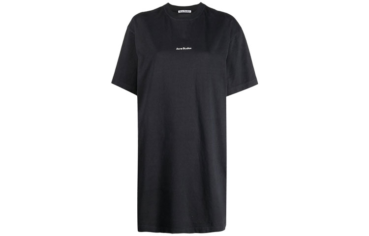(Women) Acne Studios SS21 Small Logo Cotton T-Shirt Black. A20281-900