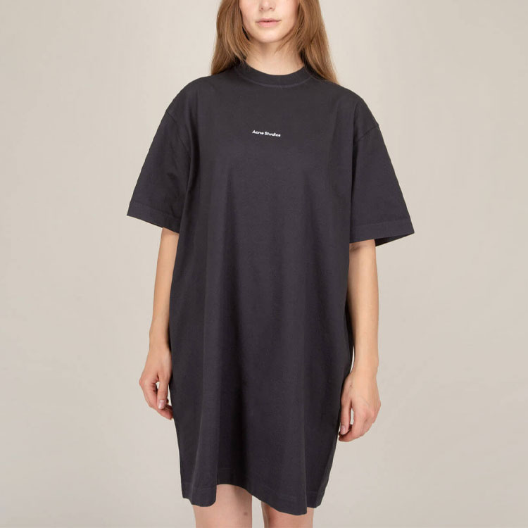 Purchase (W) Acne Studios SS21 小标志黑色棉质T恤。 A20281-900