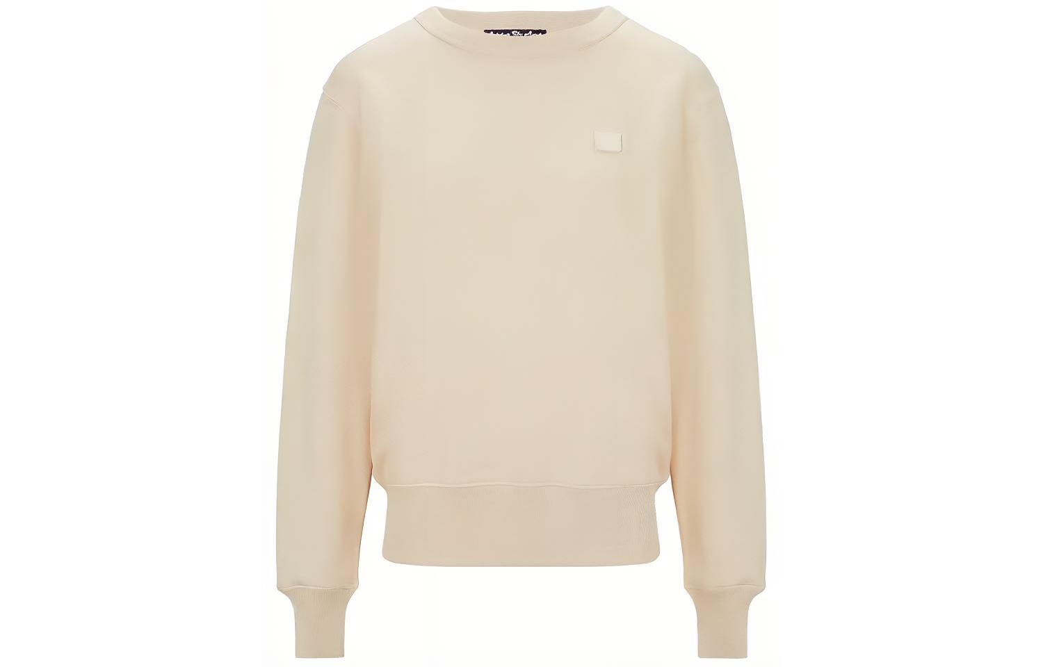 (Women) Acne Studios SS21 Smile Face Crewneck Pullover Sweatshirt Beige () AI0096-633