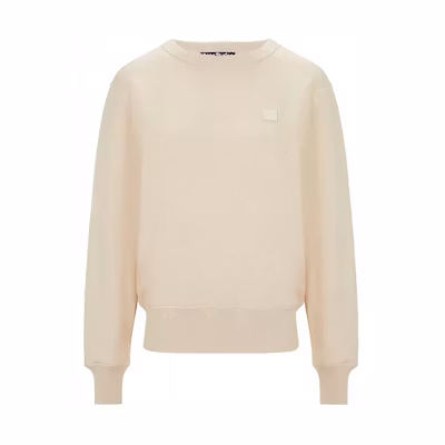 (Women) Acne Studios SS21 Smile Face Crewneck Pullover Sweatshirt Beige () AI0096-633