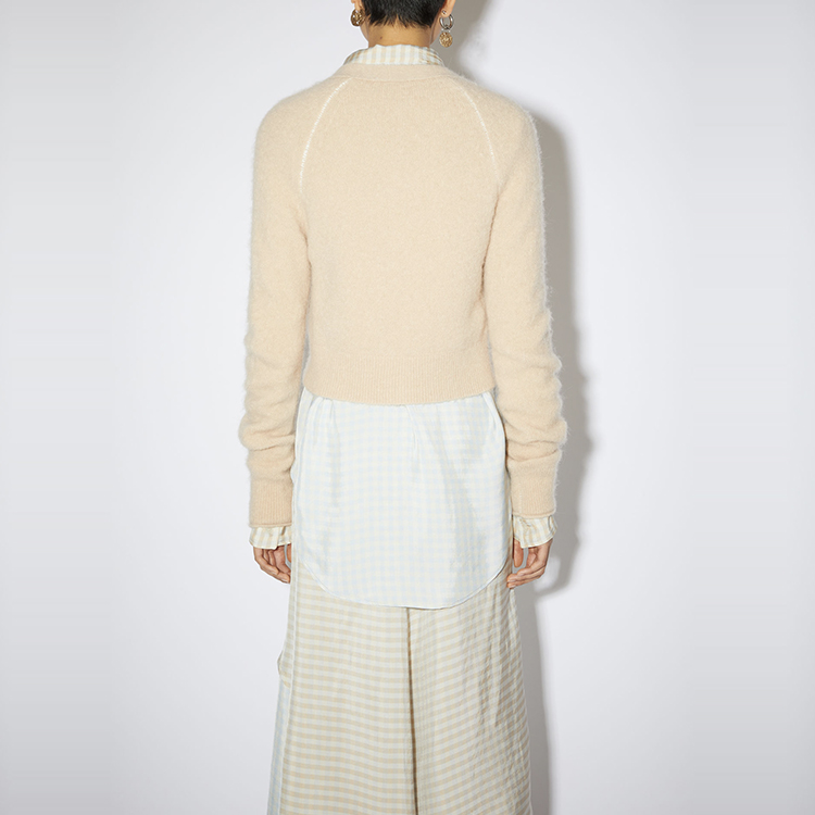 Shop (W) 아크네 스튜디오 SS21 솔리드 가디건 스웨터 베이지 브라운 A60245-AE9