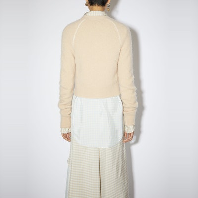 (W) 아크네 스튜디오 SS21 솔리드 가디건 스웨터 베이지 브라운 A60245-AE9 Shop (W) 아크네 스튜디오 SS21 솔리드 가디건 스웨터 베이지 브라운 A60245-AE9