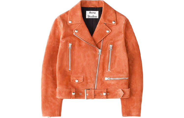 (Women) Acne Studios SS21 Suede-Style Zip Jacket in Orange Pink 1AA171-82A