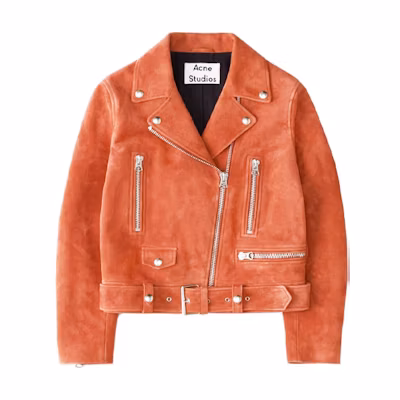 (Women) Acne Studios SS21 Suede-Style Zip Jacket in Orange Pink 1AA171-82A