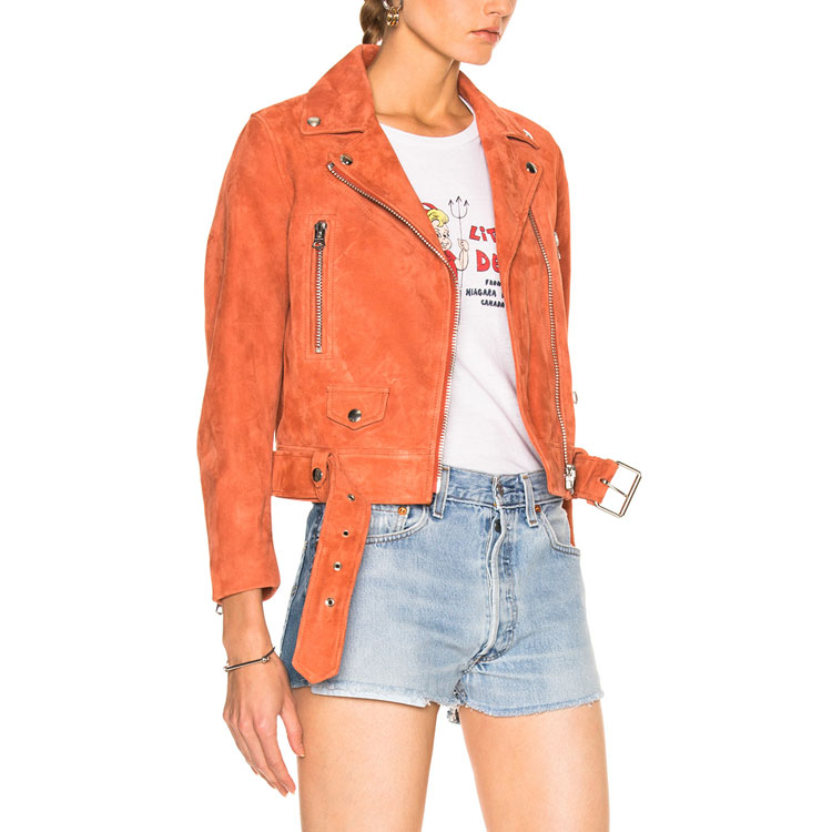 Details for (W) 아크네 스튜디오 SS21 스웨이드 스타일 집 자켓 오렌지 핑크 1AA171-82A