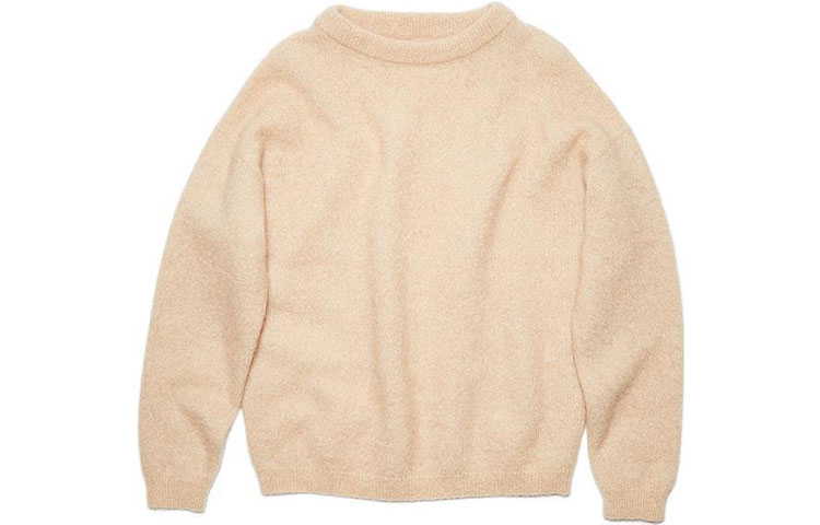 (Women) Acne Studios SS22  Beige Wool Crewneck Oversized Sweater Pullover. A60384-AE2