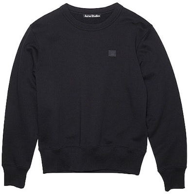 (Women) Acne Studios SS22 Black Oversized Crewneck Sweatshirt with Face Logo. AI0096-900 Order (Women) Acne Studios SS22 Black Oversized Crewneck Sweatshirt with Face Logo. AI0096-900
