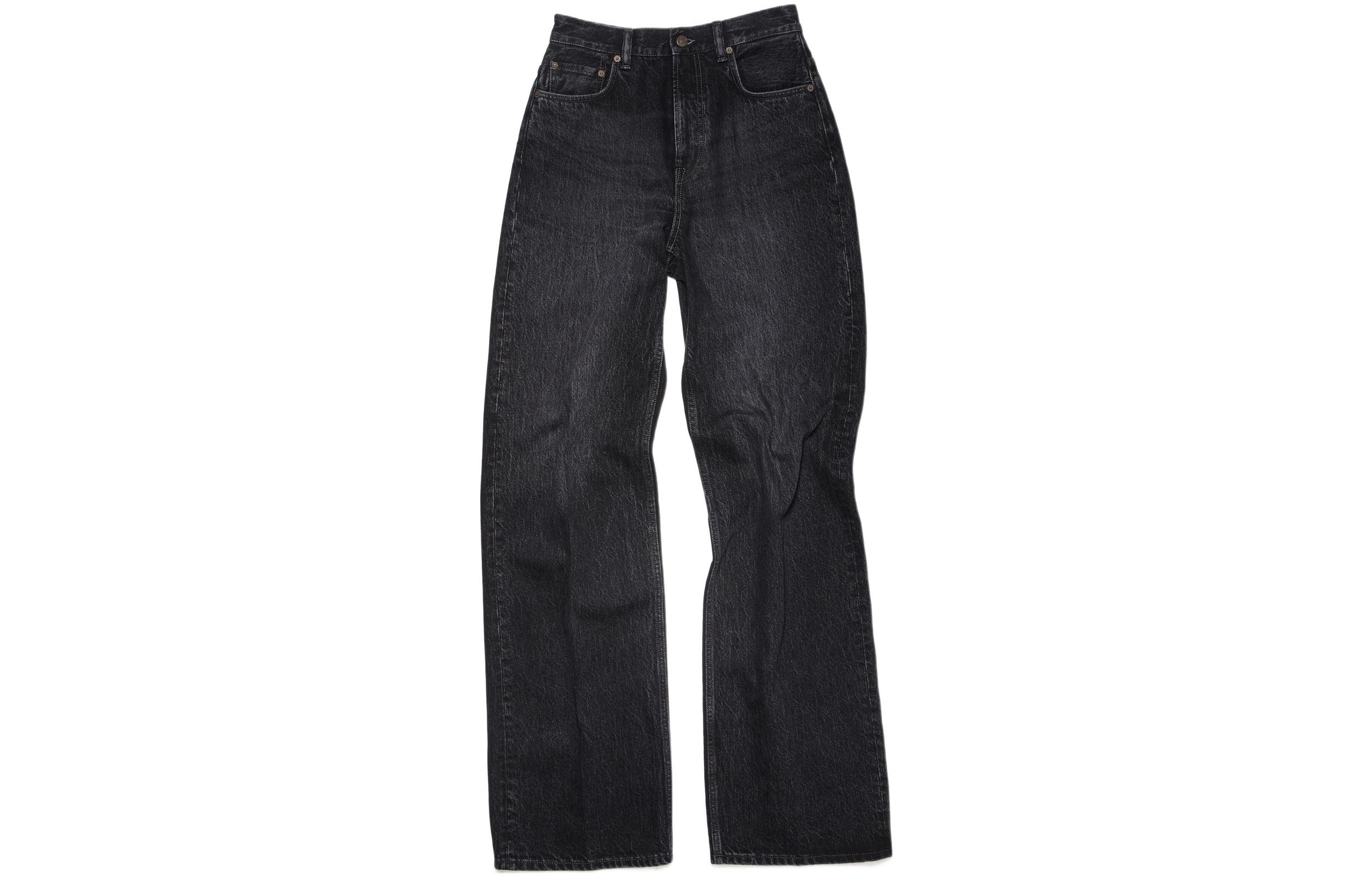 (Women) Acne Studios SS22  Black Wide-Leg Loose Denim Jeans. A00335-900