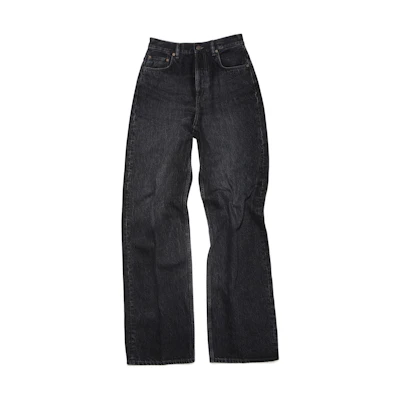 (Women) Acne Studios SS22 Black Wide-Leg Loose Denim Jeans. A00335-900