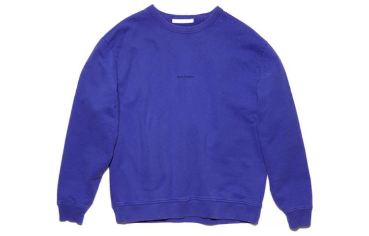 (Women) Acne Studios SS22  Blue Pullover Sweatshirt with Logo Embroidery. AI0067-BCE
