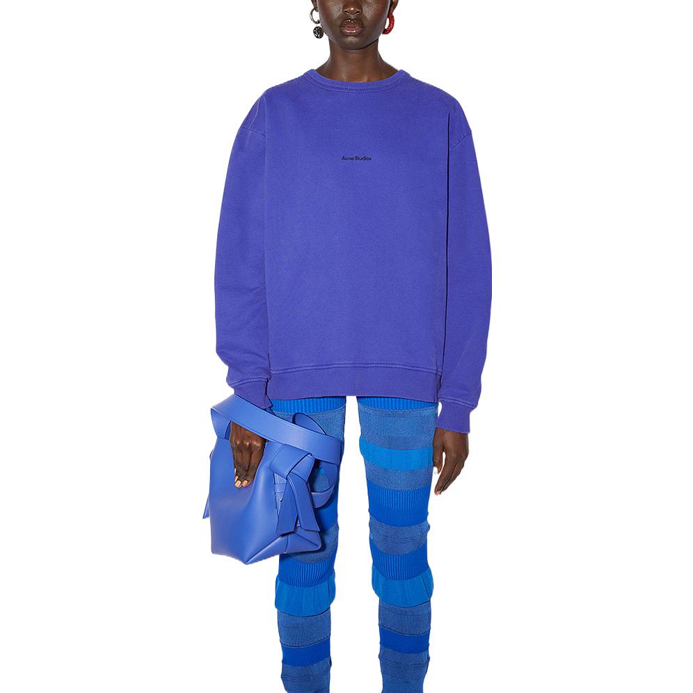 Lookbook (W) Acne Studios SS22 藍色刺繡Logo圓領衛衣 AI0067-BCE