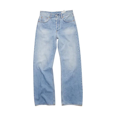 (Women) Acne Studios SS22 Blue Wide-Leg Straight Vintage Denim Jeans. A00338-228