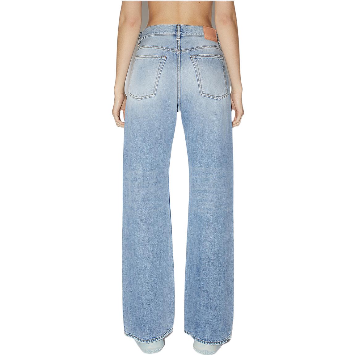 Shop (W) Acne Studios 春夏22蓝色宽腿直筒复古牛仔裤. A00338-228