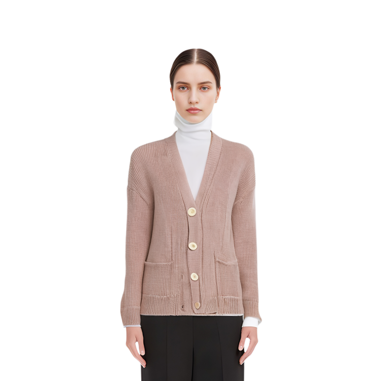 Purchase (Women) Acne Studios SS22  Brown V-Neck Wool Sweater Pullover. A60336-ADV