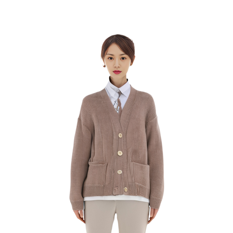 Sizing (Women) Acne Studios SS22  Brown V-Neck Wool Sweater Pullover. A60336-ADV