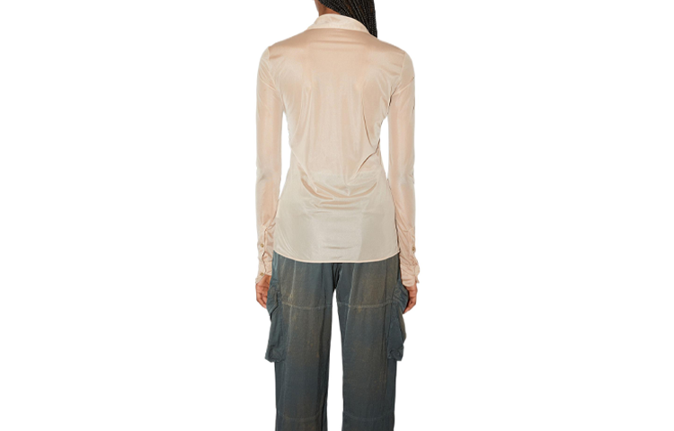 Lookbook (W) Acne Studios SS22 Kemeja Lengan Panjang Ruffle Beige. AC0444-AE0