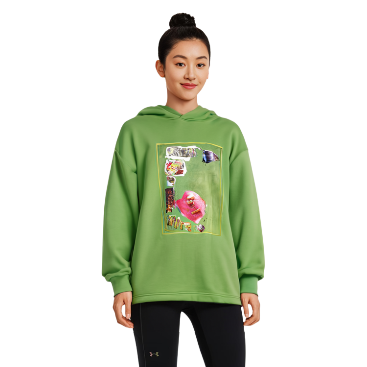 Sizing (W) Acne Studios SS22绿色印花宽松连帽衫套头衫. AI0122-AB8