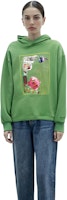 (W) Acne Studios SS22 綠色印花寬鬆連帽衫套頭上衣。 AI0122-AB8 1