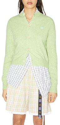 (W) Cárdigan de Lana Verde Acne Studios SS22 con Parche Logo Cara. A60280-CPN Lookbook (W) Cárdigan de Lana Verde Acne Studios SS22 con Parche Logo Cara. A60280-CPN