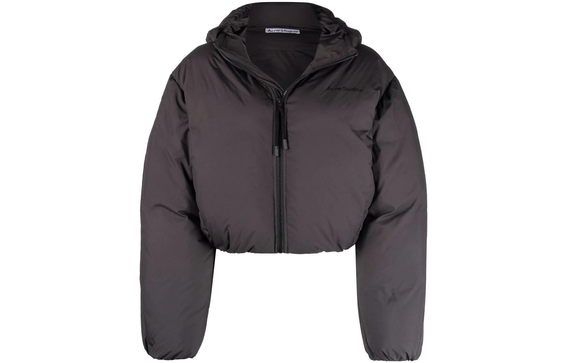 Order (W) Acne Studios SS22 Jaket Puff Bertudung Pendek Kelabu. A90426-Z79