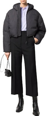 (Women) Acne Studios SS22 Grey Cropped Hooded Puffer Jacket. A90426-Z79 Lookbook (Women) Acne Studios SS22 Grey Cropped Hooded Puffer Jacket. A90426-Z79