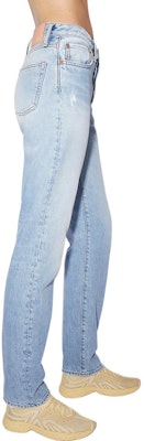 (W) Acne Studios SS22 高腰做旧直筒牛仔裤 蓝色丹宁裤。 A00344-228 Shop (W) Acne Studios SS22 高腰做旧直筒牛仔裤 蓝色丹宁裤。 A00344-228