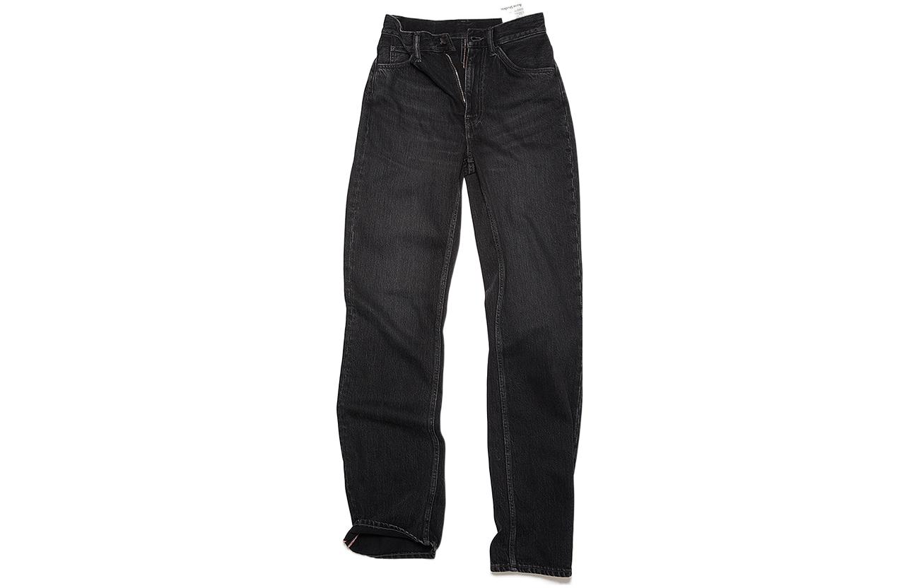 (Women) Acne Studios SS22  High-Waisted Flared Black Denim Jeans Retro Cotton. A00342-900