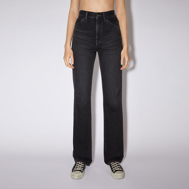 Lookbook (W) Acne Studios SS22 高腰喇叭黑色牛仔裤 复古纯棉。 A00342-900