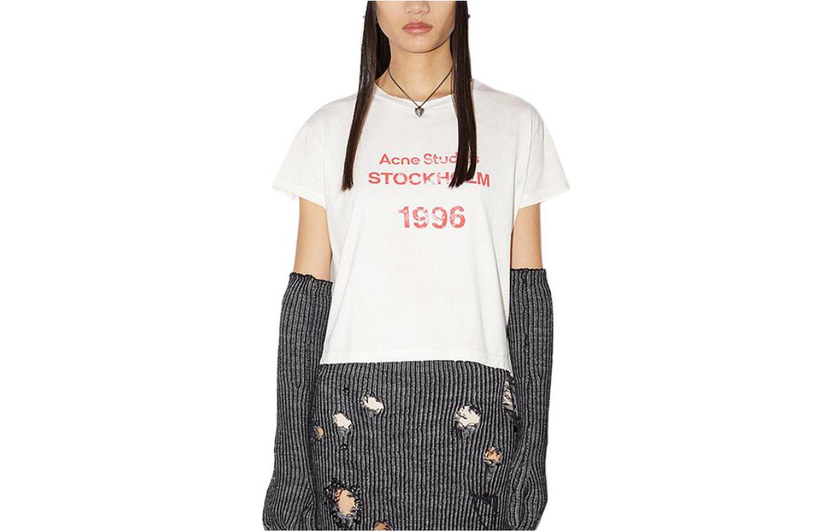 Order (W) Acne Studios SS22 标志印花T恤 浅橙色 AL0285-ACA