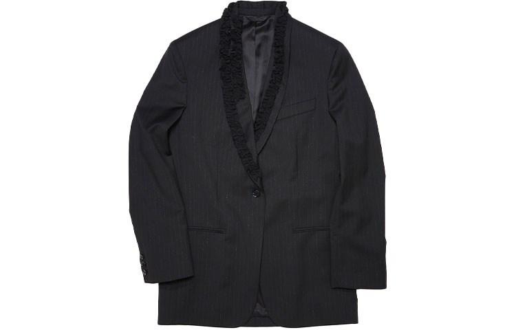 (Women) Acne Studios SS22  Single-Breasted Long Sleeve Blazer Black. AH0192-900