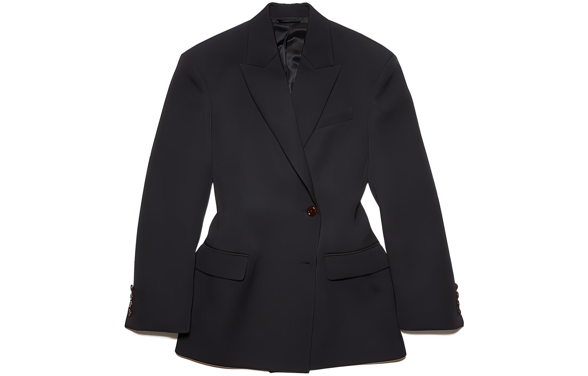 (Women) Acne Studios SS22  Tailored Single-Breasted Blazer Jacket Black. AH0206-900