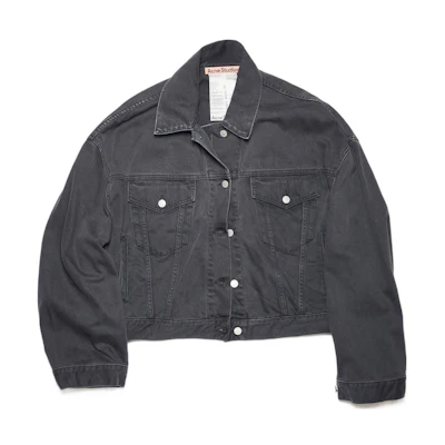 (Women) Acne Studios SS22 Vintage Denim Long Sleeve Jacket in Dark Grey. A90424-AA3