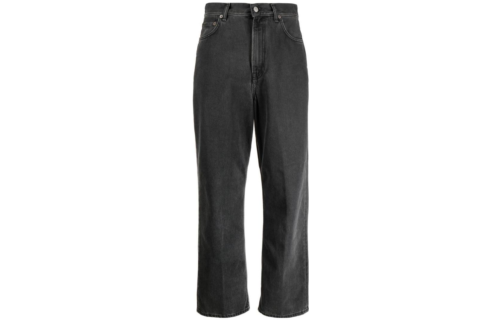 (Women) Acne Studios SS22  Vintage Washed High-Waist Wide-Leg Jeans Black Grey. A00372-AA3