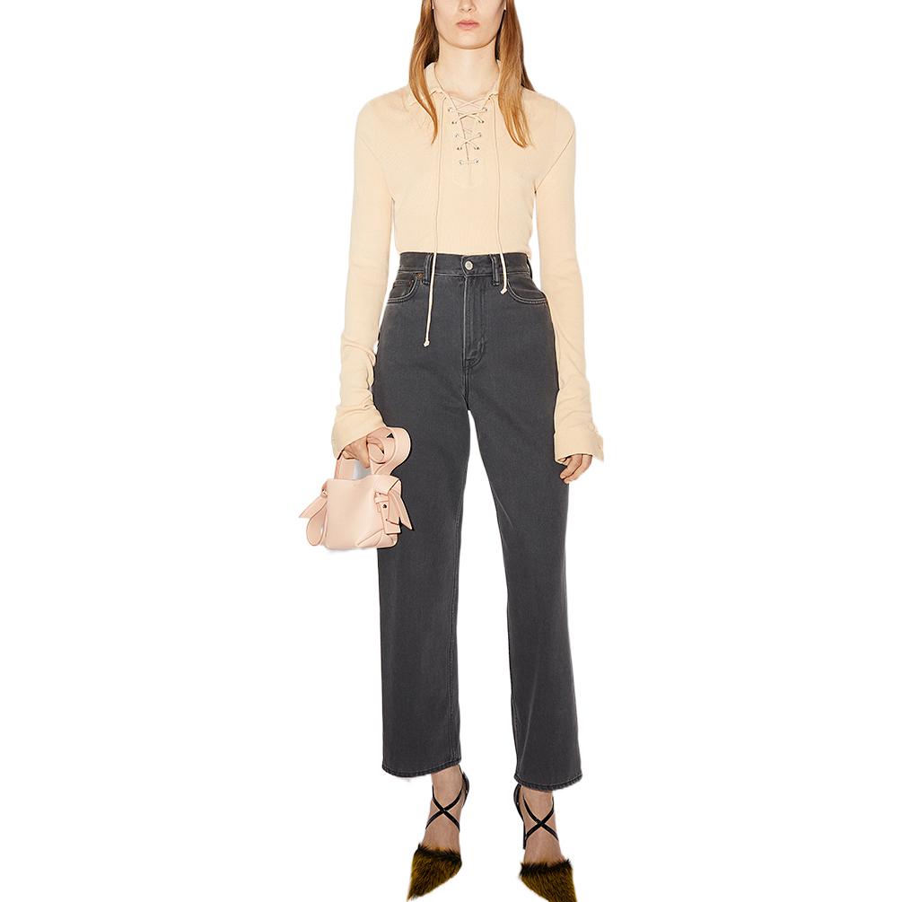 Lookbook (W) Acne Studios SS22 复古洗高腰宽腿牛仔裤 黑灰色. A00372-AA3