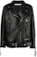 Buy (W) Chaqueta de Cuero Negra Acne Studios SS22 con Bolsillos Laterales de Cremallera. A70070900-BLACK