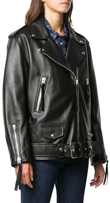 (W) Chaqueta de Cuero Negra Acne Studios SS22 con Bolsillos Laterales de Cremallera. A70070900-BLACK Purchase (W) Chaqueta de Cuero Negra Acne Studios SS22 con Bolsillos Laterales de Cremallera. A70070900-BLACK