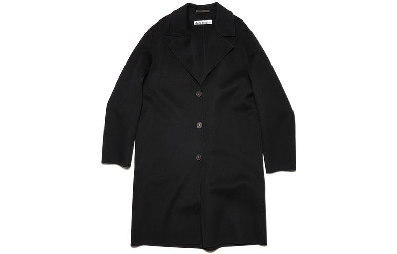 Order (Women) Acne Studios SS22 Black Single-Breasted Loose Long Coat Casual Jacket A90470-900
