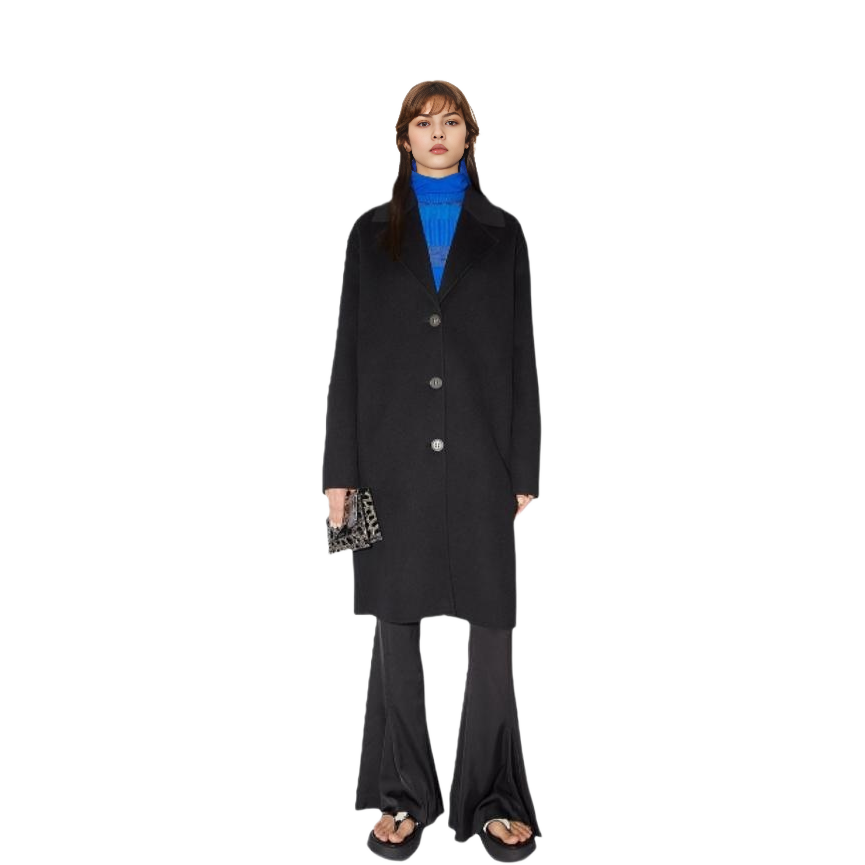 Lookbook (Women) Acne Studios SS22 Black Single-Breasted Loose Long Coat Casual Jacket A90470-900